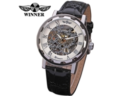 (estilo 9) Reloj Mecánico Con Correa De Cuero Esqueletizada, Resistente Al Agua, Informal, De Cuero, De Pulsera, Mecánico