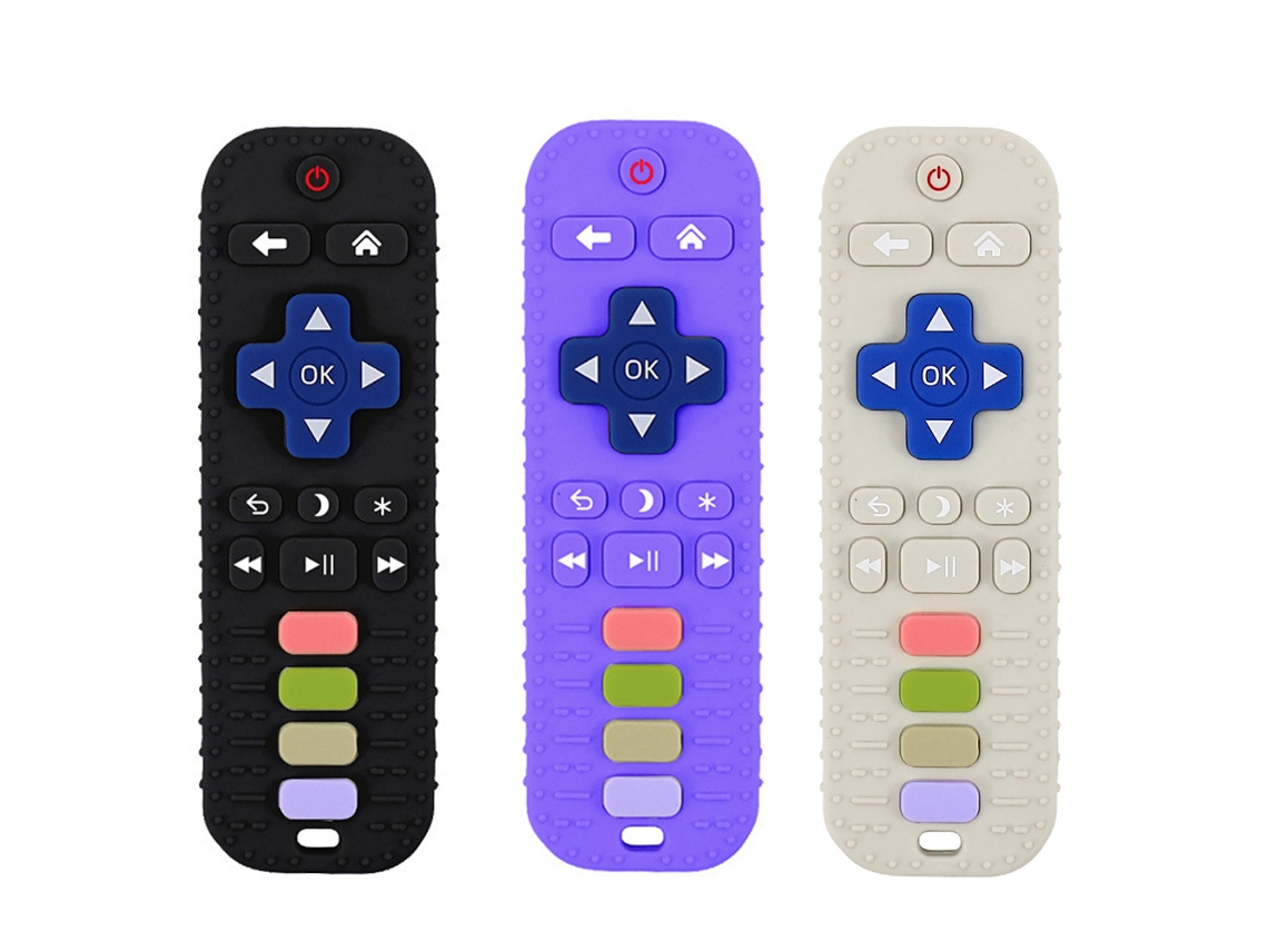 Set De 3 Juguetes Para La Dentición Del Bebé Con Control Remoto Y Forma, Para Bebés De 3 A 18 Meses (negro, Gris, Morado) Czhhmart