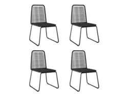 Sillas de jardín DKD Home Decor de 4 piezas en mimbre negro