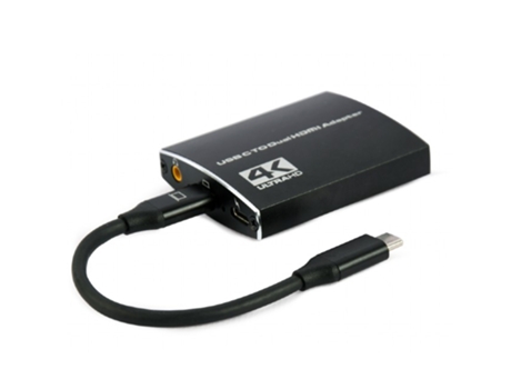 Adaptador GEMBIRD USB-C para Dual HDMI 4K 60Hz Negro