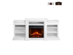 Chimenea Eléctrica de Piso de Madera Blanca W179 X P48 X H85 Biden DIVINA FIRE