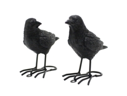 1 Par De Estatuas De Cuervos De Imitación, Adorno De Resina, Manualidades, Decoración De Jardín, Decoración Festiva Para El Hogar