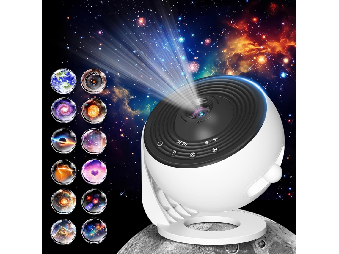 Projector De Estrelas Com 12 Imagens Hd, Luz Noturna E Temporizador De 30 Minutos