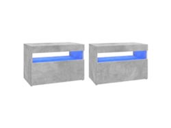 Estantería/Muebles de TV con luces Led 2 Pzs 60X35X40 Cm Gris Cemento