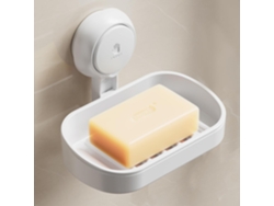 Jabonera De Plástico Blanco Con Ventosa Y Desagüe Para Ducha (hasta 3 Kg)