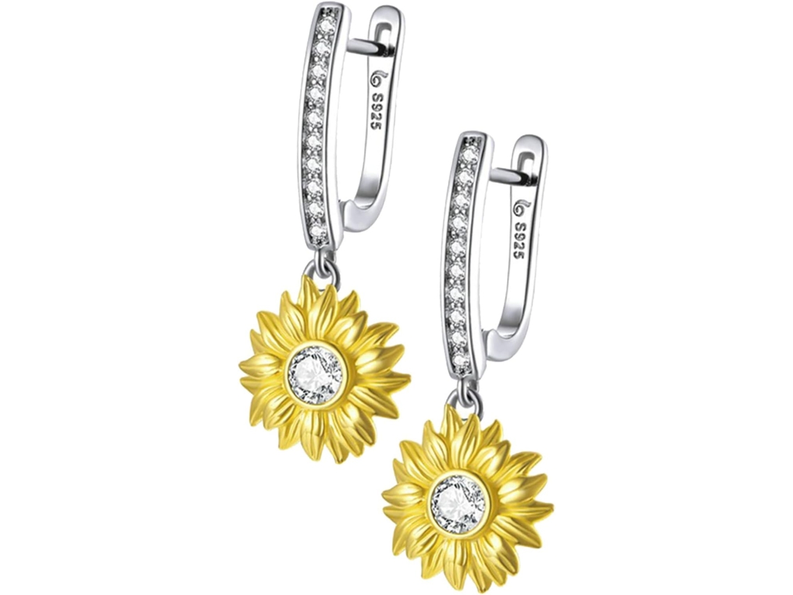 Pendientes Florales Con Forma De Girasol Para Niñas Y Mujeres.