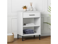 Mesa Consola Mesa De Centro Con Patas De Metal Pino Macizo Oslo Blanco Lovely Home