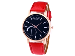 Reloj Analógico De Cuarzo Con Correa De Cuero Pu Para Hombre Zhoulianfa (rojo)