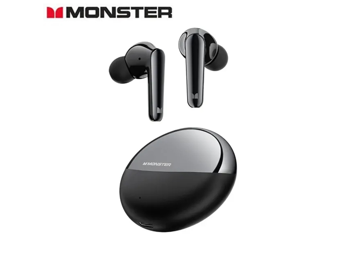 Fones De Ouvido In-ear Sem Fio Monster N-lite203 Bt 5.3 Estéreo Hi-fi Água Resistente Para Esportes Com Chamadas Claras