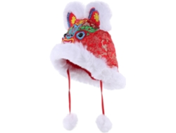 Gorro De Tigre Chino Para Niños Y Niñas, Gorro De Invierno Cálido Bordado En Rojo.