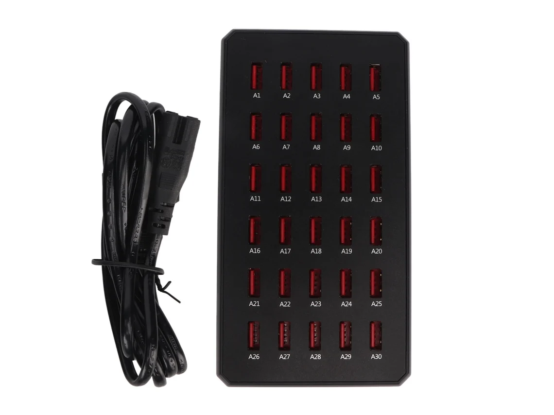 Estación De Carga Usb 30 Puertos 150w Para Múltiples Dispositivos Celulares Y Electrónicos Modelo Wt268 Plug Us 100-240v