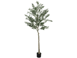 Oliveira Artificial 180cm 900 Folhas 40 Azeitonas Vaso Decoração Interior Verde