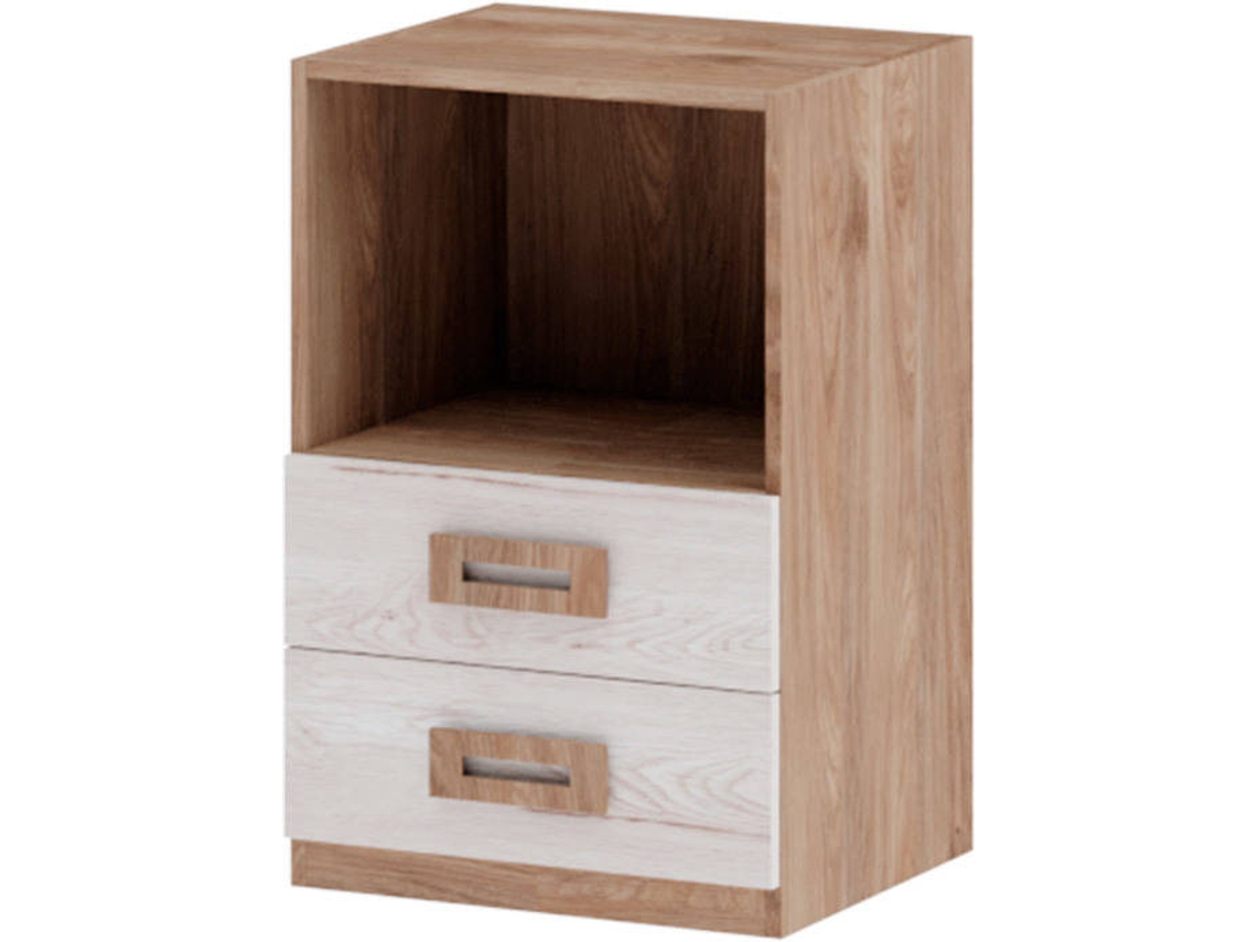 Mesita de Noche MUEBLAM Roble Artic Melamina (48x73x42 cm)