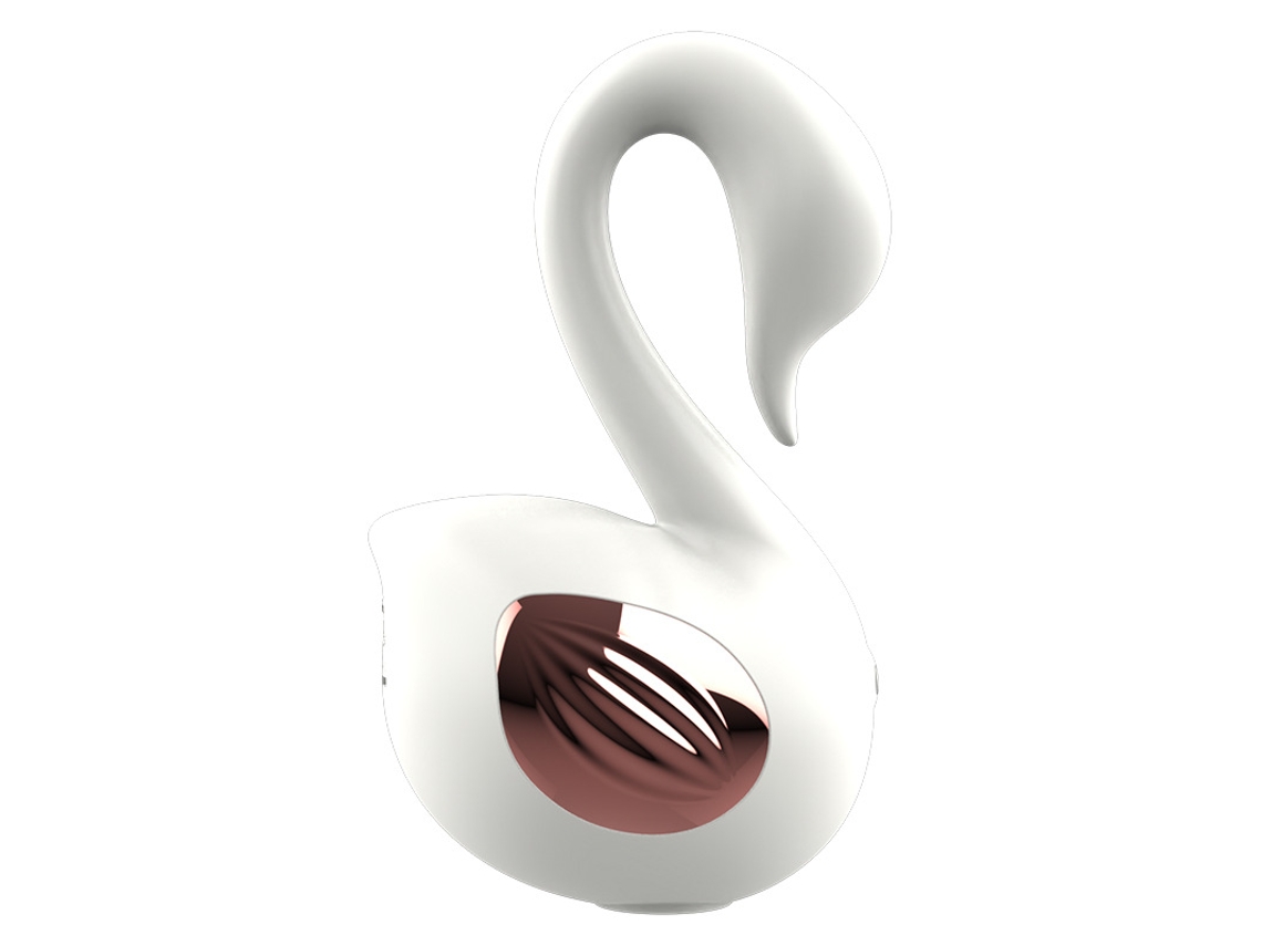 Vibrador de masaje de succión multifrecuencia Swan para mujer (blanco) YIZHOOD