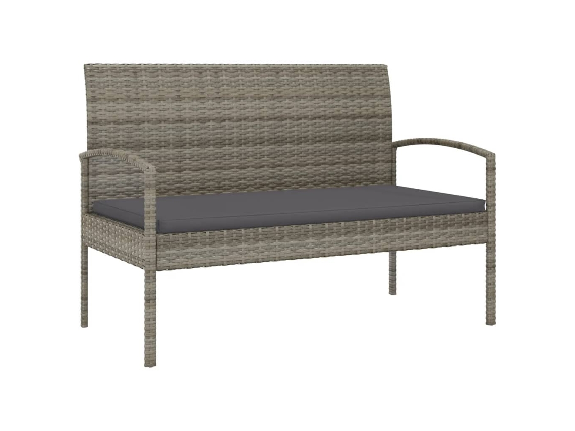 Maison Exclusive - Banco De Jardín Con Cojín Ratán Sintético Gris 105 Cm