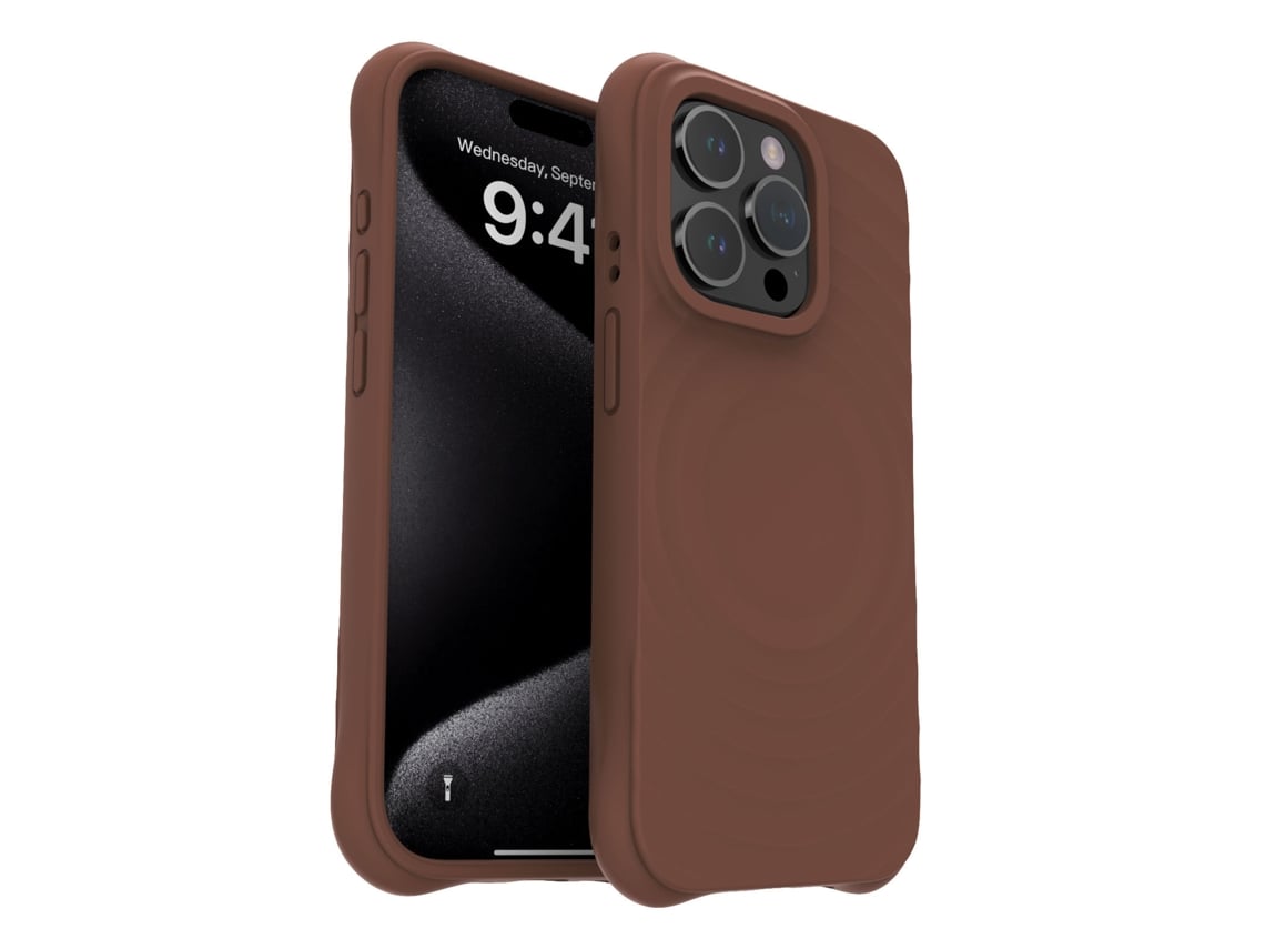 (marrón, Iphone 14 Pro Max) Funda Magnética Para Iphone, Cobertura Total Con Silicona Líquida.