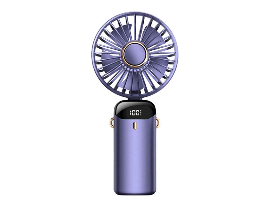 Mini ventilador de mano, ajustable a 90°, 5 velocidades, ideal para casa, oficina, viajes, morado Yizhood