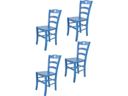 Conjunto de 4 Cadeiras T M C S Cuore 251ABLU (Azul - 88x43x46 cm - Madeira)