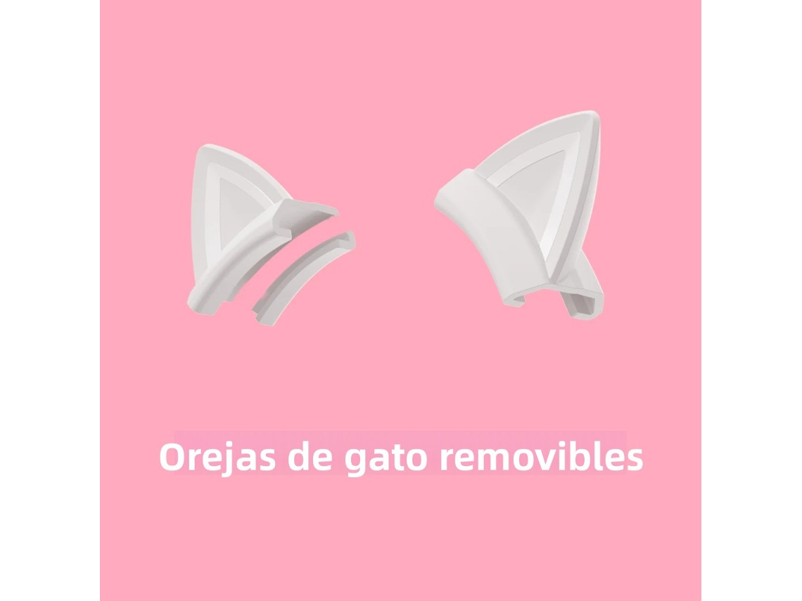 Auriculares Profesionales Para Juegos Con Orejas De Gato Rgb Desmontables, Micrófono Y Conexión Por Cable.