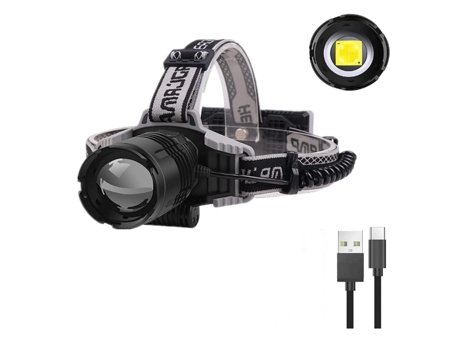 Lanterna de cabeça super brilhante 12.000 lúmens, farol de LED recarregável XHP70 com 4 modos, farol de alto lúmen à pro