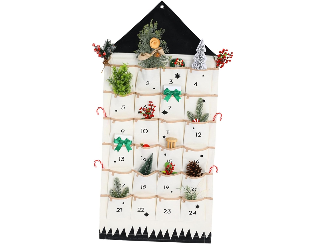 Calendario de pared navideño con múltiples bolsillos, organizador de almacenamiento impermeable y transpirable. SFUSHOS