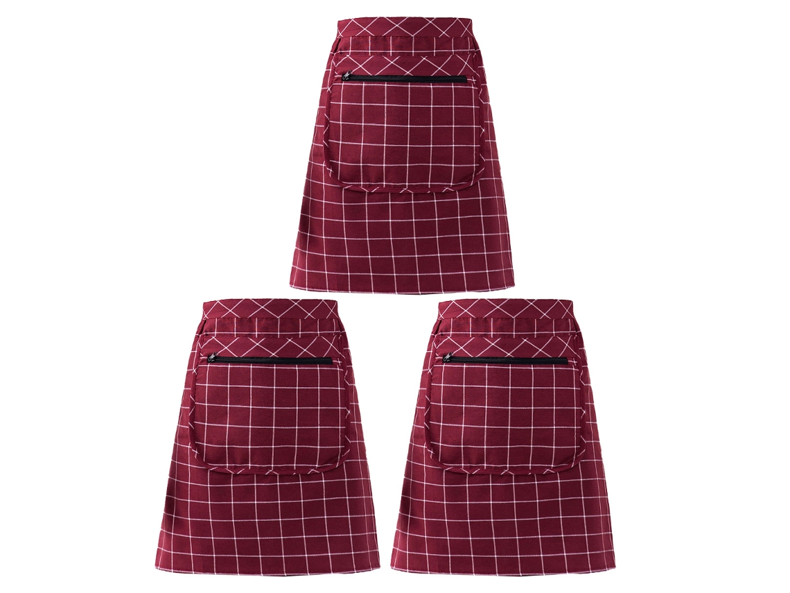 Delantal de 3 piezas de media longitud para mujer, ropa de cocina para el hogar, antisuciedad y uso duradero, delantal de media longitud para el hogar nuevo.