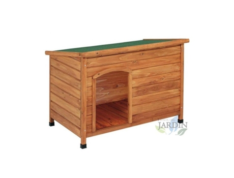 Caseta De Madera Para Perros Modelo L: 116 X 82 X 76 Cm Techo Plano SUINGA