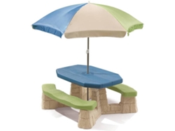 Step2 Mesa de picnic con sombrilla Aqua