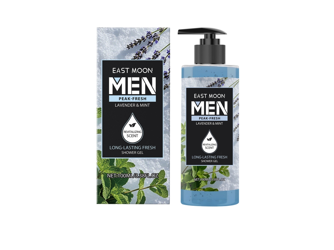 Gel de ducha con fragancia a menta y lavanda.