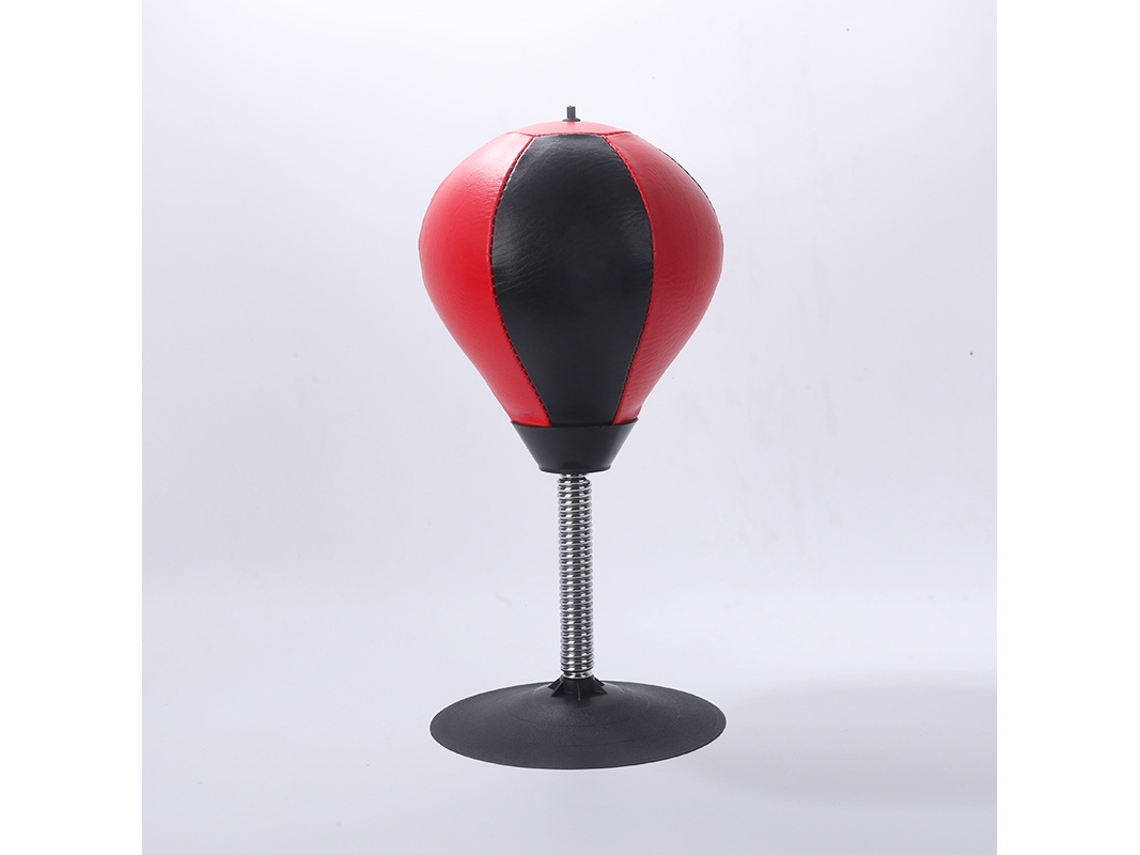 Saco de boxeo inflable de mesa con ventosa, pelota antiestrés CUICH (rojo y negro)