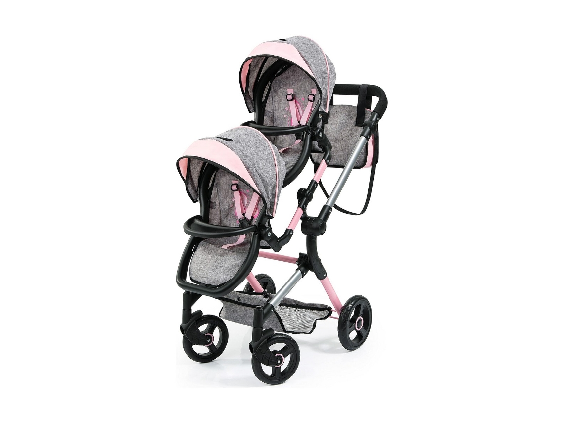 Accesorios REIG Cochecito para Muñecas Gris 81 Cm Gemelar (Edad Mínima Recomendada: 3 años)
