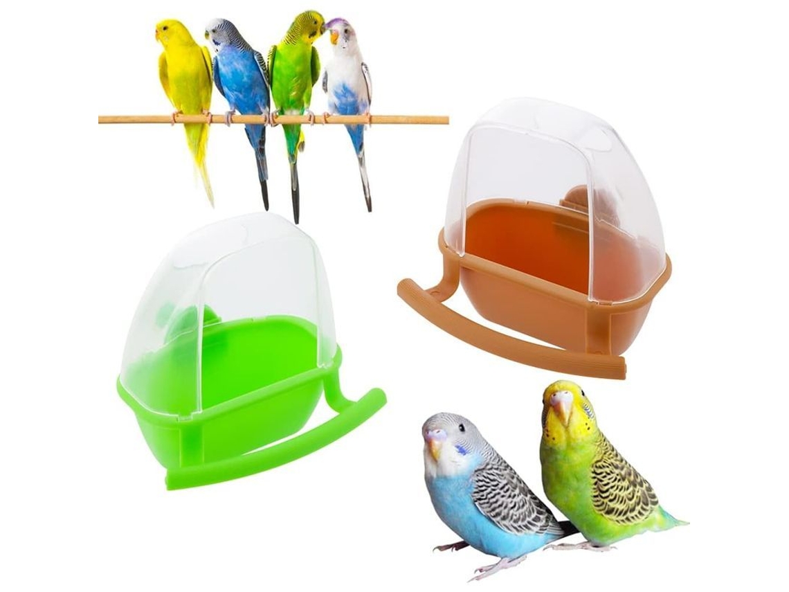 2026-2 Comederos Colgantes Para Aves Pequeñas Anti-derrame Plástico Caja Alimentadora Jaula