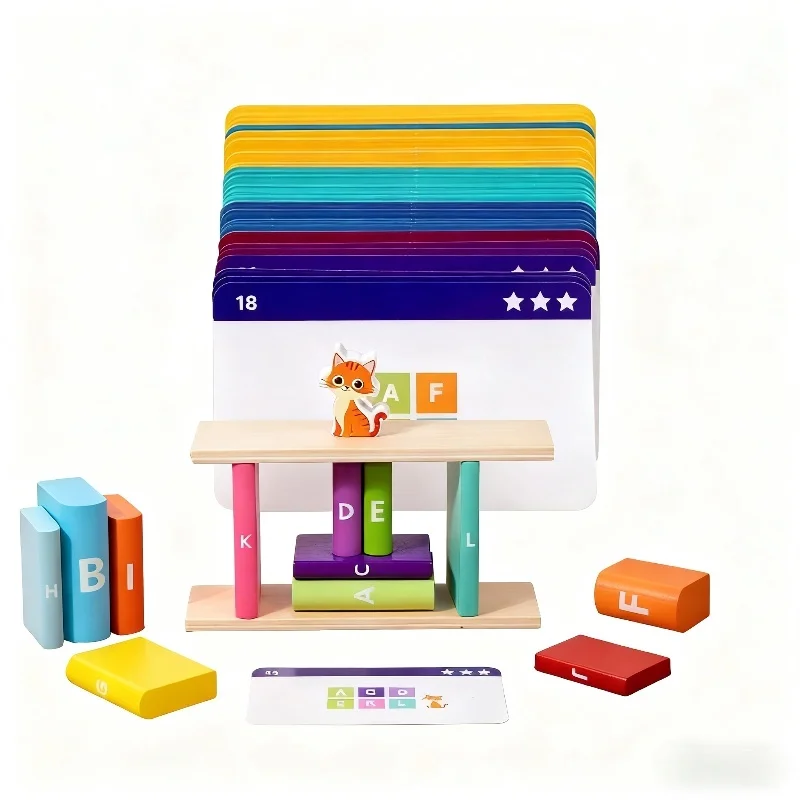 Juego De Apilamiento De Bloques De Madera, Juguete Montessori, Ideal Para Clasificar Colores Y Formas, Y Desarrollar La Motricidad Fina.