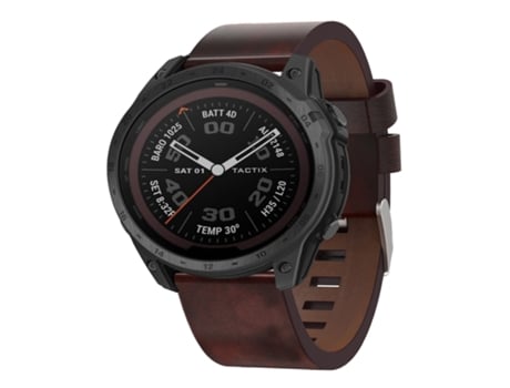 Correa Smartwatch para Garmin Tactix 7Pro 26mm con Hebilla de Cuero y Acero (Marrón)
