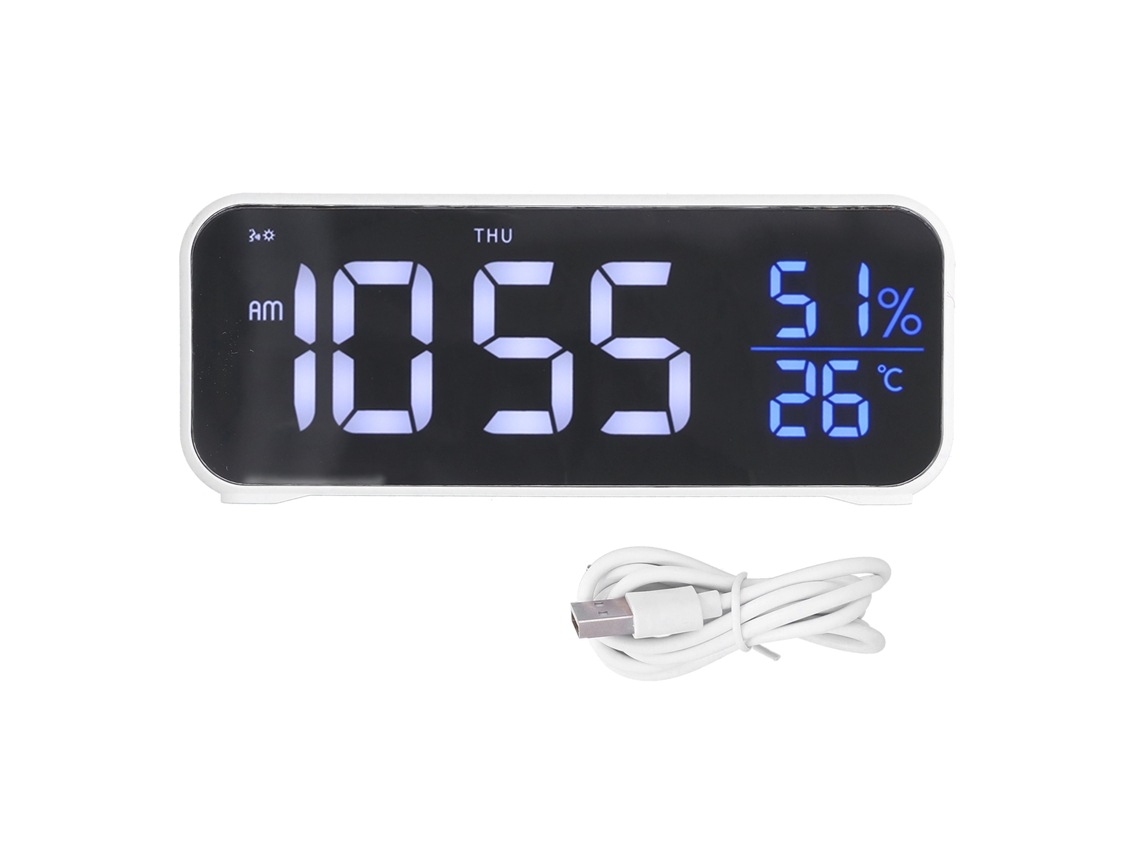Reloj Despertador Digital Led Con Alarma, Indicador De Temperatura Y Carga Usb Para El Hogar Y El Dormitorio.
