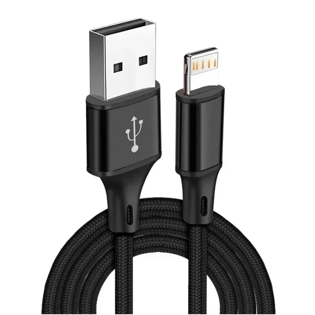Cable Usb De Datos Y Carga (negro, 2 M), Cable De Carga Rápida, Cable Trenzado De Nailon.
