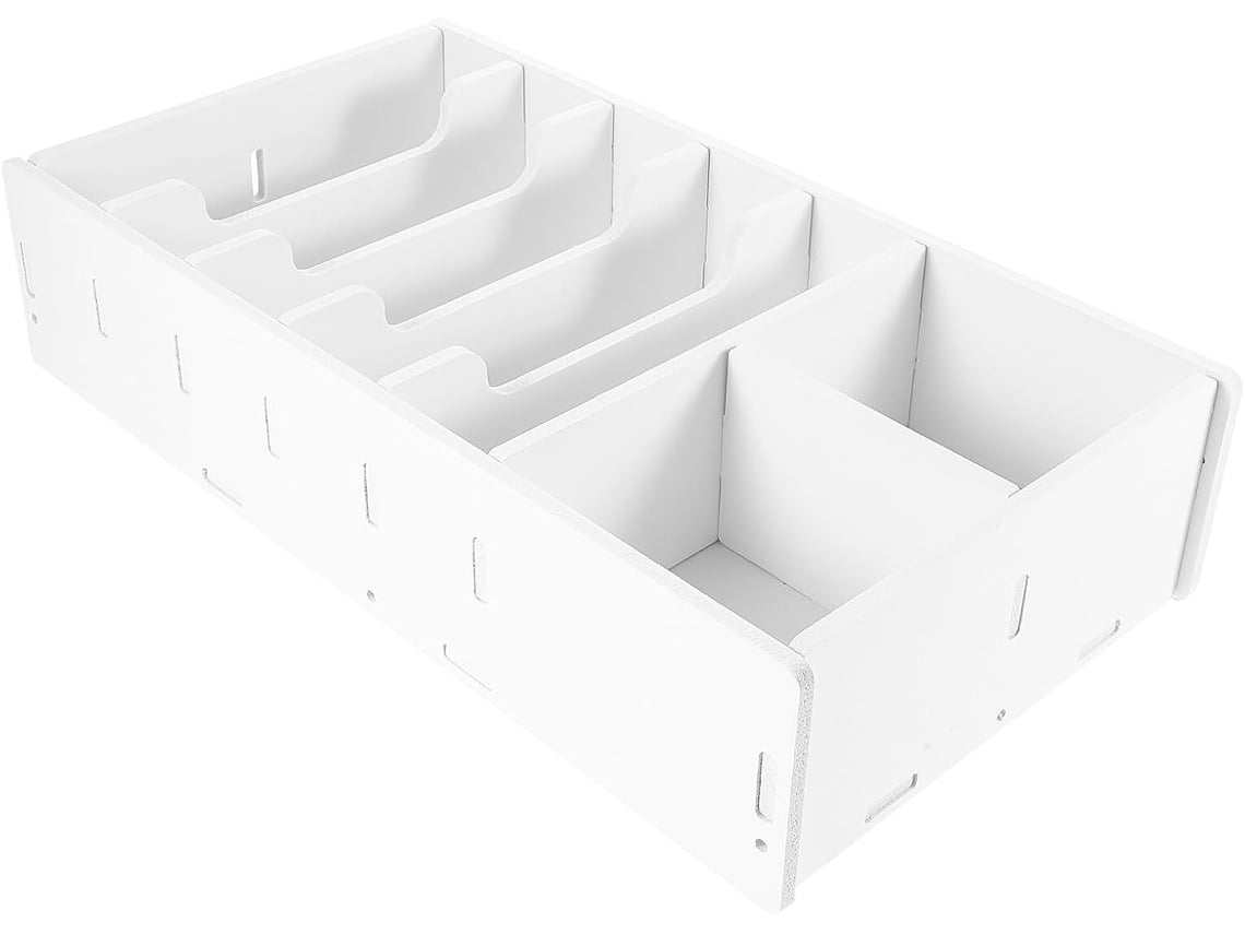 Caja Organizadora De Monedas Y Billetes Con Compartimentos De Pvc Espumado Blanco De Gran Capacidad.