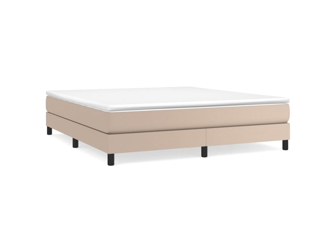 Maison Exclusive - Cama Box Spring Con Colchón Cuero Sintético Capuchino 180x200cm