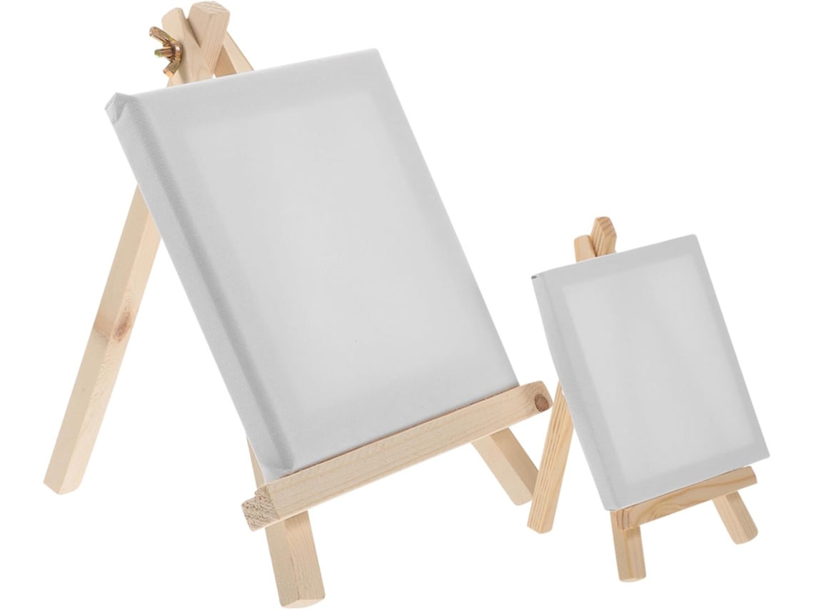 Juego De Mini Caballete De 2 Piezas Con Lienzo, Kit De Pintura Multifuncional Para