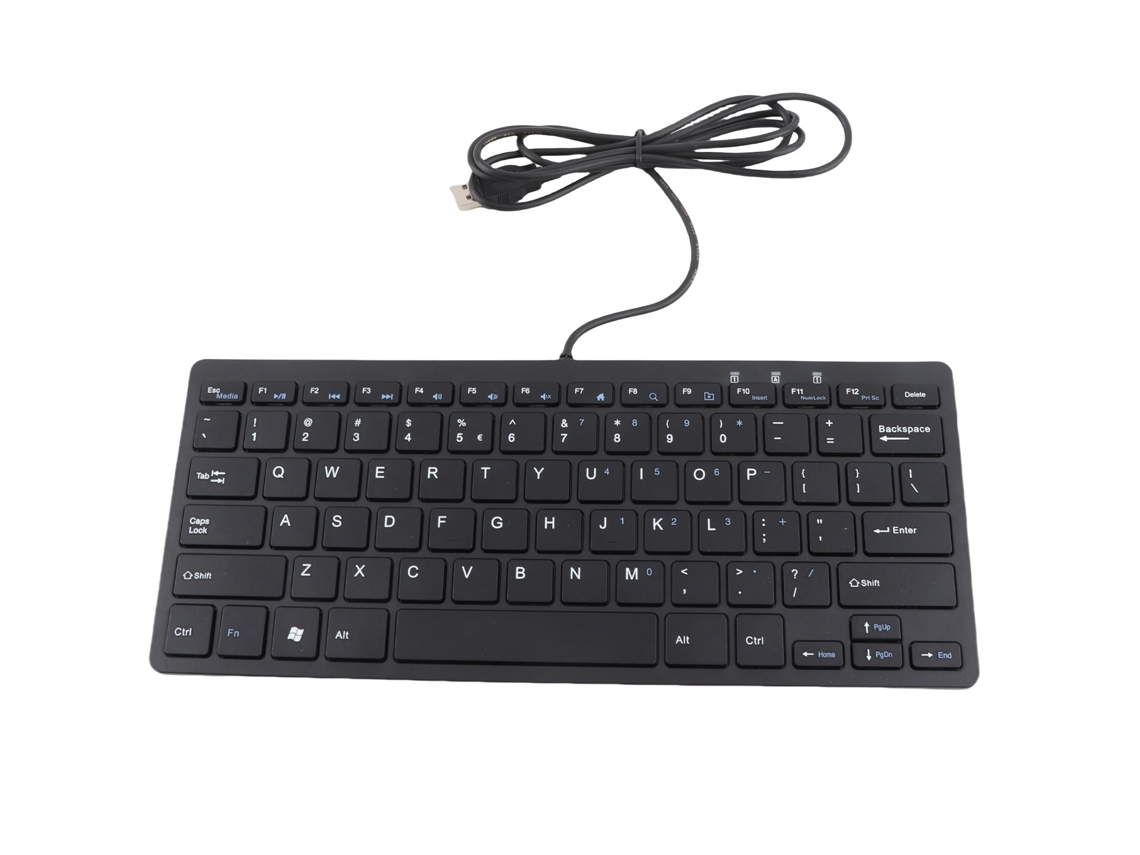 Teclado Mini Ultra Fino 78 Teclas Usb Com Fio Tesoura Plug And Play Para Laptop E Computador