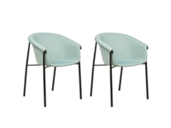 Conjunto de cadeiras com assento fundo de tecido BELIANI Ames de Poliéster Verde 59x56x80