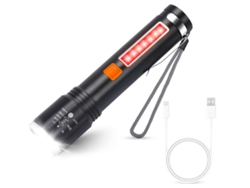 Linterna LED recargable de 3000 lúmenes, 4 modos, impermeable, de bolsillo, para camping, senderismo, emergencias, Yizhood (negra)
