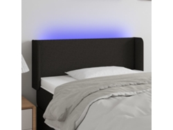 Cabecero Con Led De Tela Negro 103x16x78/88 Cm