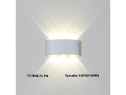Aplique De Pared Led De Aluminio Para Jardín, Impermeable Ip65, Blanco Frío, 6 W