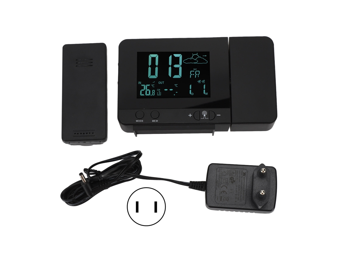 Reloj despertador con proyección (temperatura meteorológica, función de repetición)