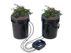 Sistema hidropónico Dwc con 2 cubos de 20L y riego por goteo Tekmaquinas