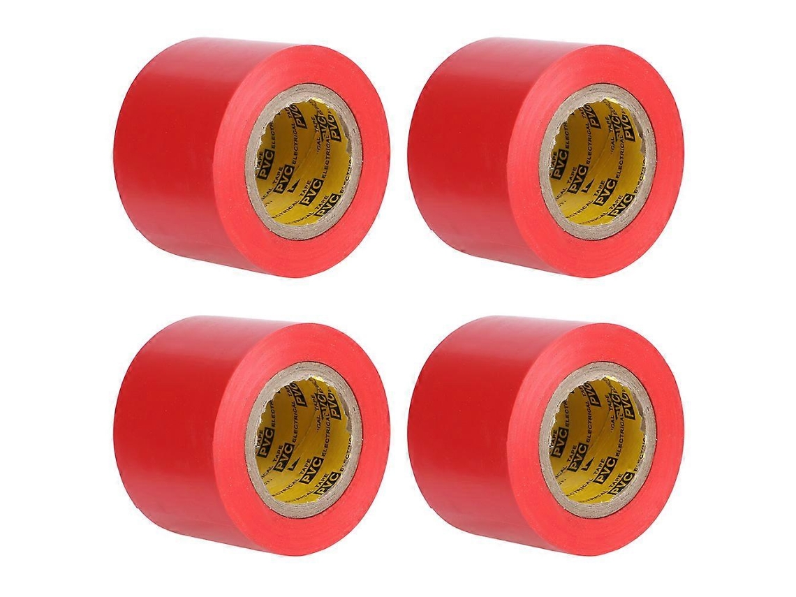 4 cintas aislantes eléctricas impermeables de PVC para electricistas, herramientas de reparación e instalación, 4,4 cm, color rojo Rosewell