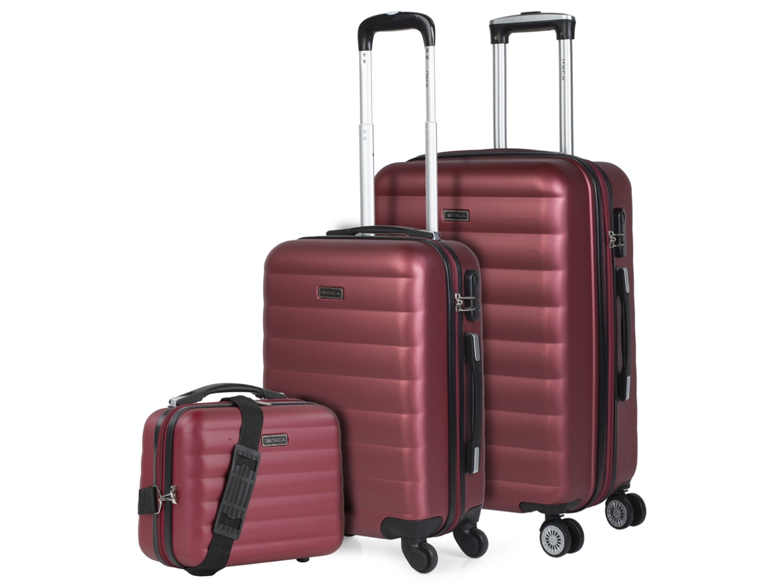 Juego De Maletas Rígidas Abs ITACA Simoa granate (42X65x25 Cm - 72,5L)