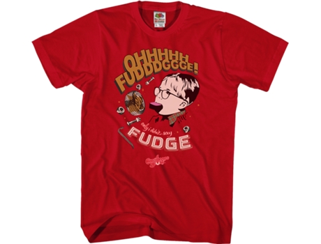 Camiseta Unisexo DEEPSTONE Oh Fudge Christmas Story Rojo (XXXL)