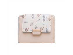 Cartera De Mujer De Piel Sintética Con Cremallera, Monedero De Gran Capacidad, Estampado Rosa.